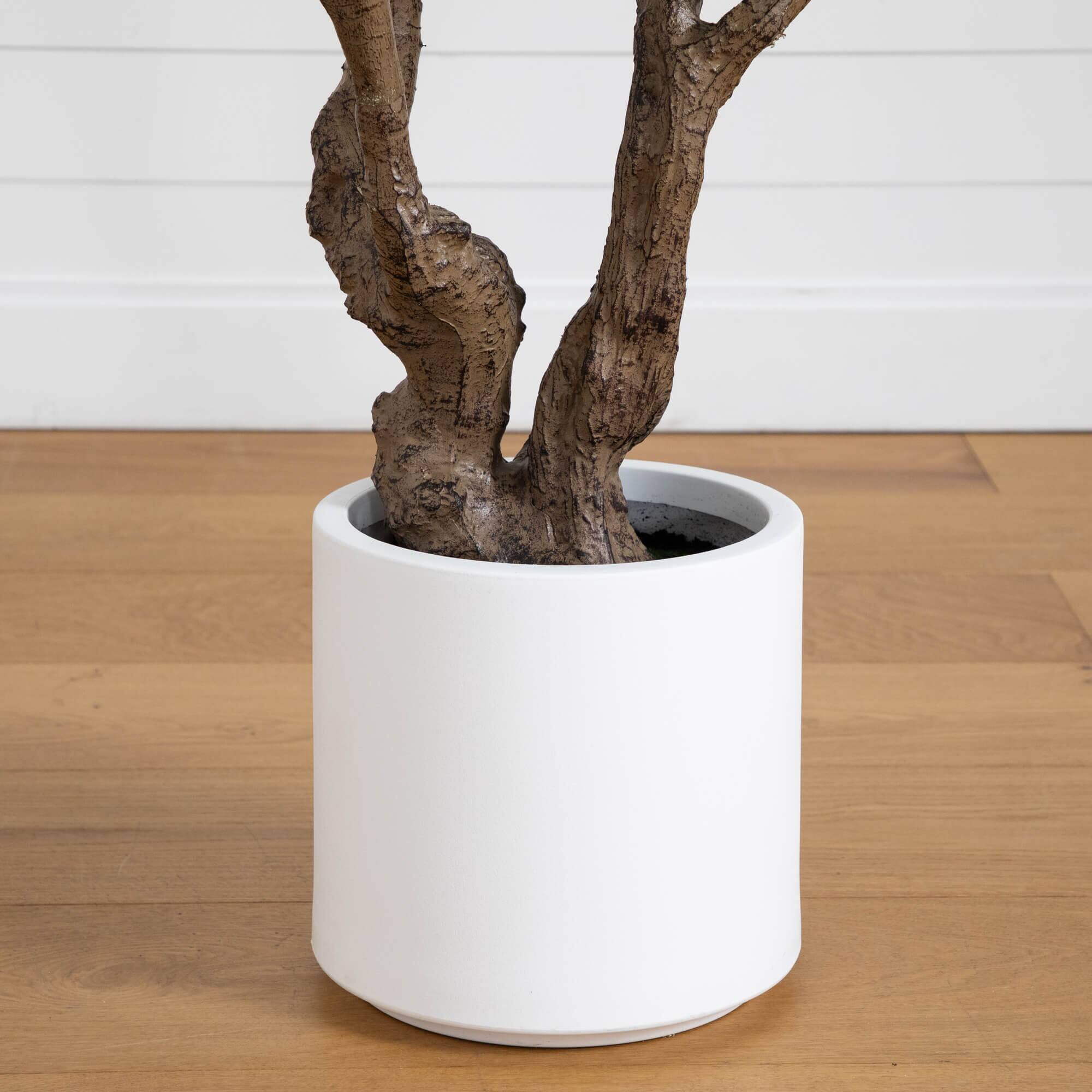 6ft. Artificial Grand Fiddle Leaf Tree in White Decorative Planter